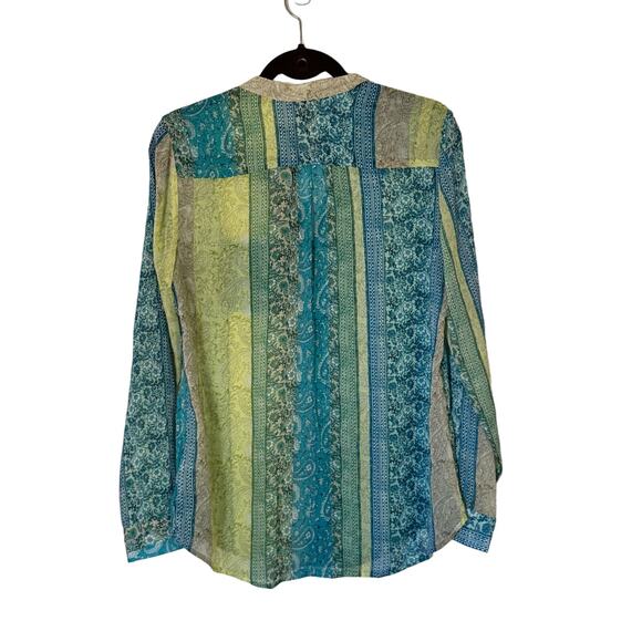 Kut From the Kloth Button Down Sheer Long Sleeve Top New Medium - Picture 2 of 5